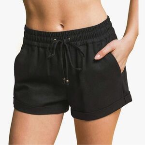 Love Tree Black Athletic Shorts with Elastic Waistband